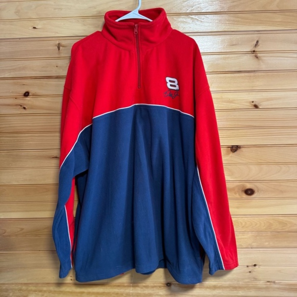 AP Action Dale Earnhardt Jr Budweiser 1/4 Zip Fleece Polyester Red Blue XXL